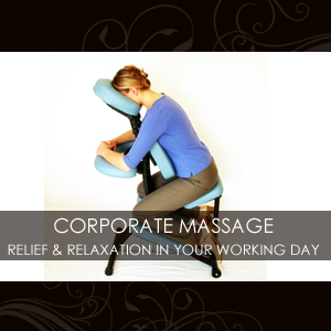 Corporate seated massage in a workplace